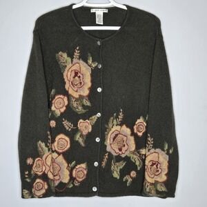 Vintage Jillian Jones XL Wool Cardigan Sweater Cottagecore Grandmacore Fairycore